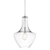 Kichler Everly Single Light 11" Wide Pendant with Clear Glass Shade Chrome