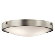 Kichler Lytham 3 Light 17" Wide Flush Mount Bowl Ceiling Fixture Brushed Nickel