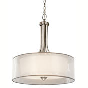 Kichler Lacey 4 Light 20" Wide Pendant with Organza Shade and Diffuser Antique Pewter