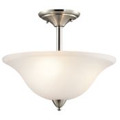 Kichler Nicholson 3 Light Semi-Flush Indoor Ceiling Fixture Brushed Nickel