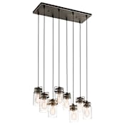 Kichler Brinley 8 Light 26" Wide Pendant with Canning Jar Style Shades Olde Bronze