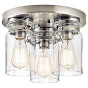 Kichler Brinley 3 Light Flush Mount Ceiling Fixture Brushed Nickel