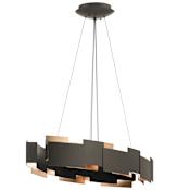 Kichler Moderne 2 Light 34.25" Wide 1 Tier LED Abstract Linear Chandelier Olde Bronze