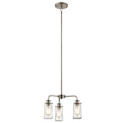 Kichler Braelyn 3 Light Convertible 18" Seeded Glass Pendant / Ceiling Light Classic Pewter