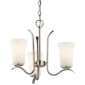 Kichler Armida Single-Tier Mini Chandelier with 3 Lights - 72" Chain Included - 18 Inches Wide Brushed Nickel