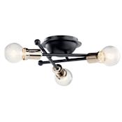 Kichler Armstrong 3 Light 15" Wide Semi -Flush Ceiling Fixture Black