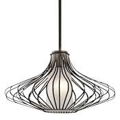 Kichler 18" Wide Single Light Indoor Pendant with Cylindrical Glass Shade Olde Bronze