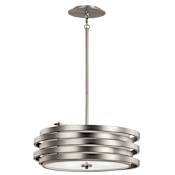 Kichler Roswell Three Light 19" Wide Drum Pendant Brushed Nickel