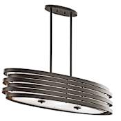 Kichler Roswell 3-Bulb Indoor Chandelier with Oval Metal Shade Olde Bronze