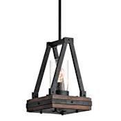 Kichler Colerne 10-1/2" Wide Two Light Pendant with Cylindrical Glass Shade Auburn Stained