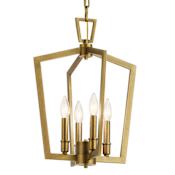 Kichler Abbotswell 4 Light 14" Wide Taper Candle Pendant Natural Brass