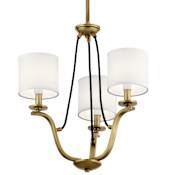Kichler Thisbe 3 Light 18" Wide Chandelier Natural Brass