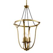 Kichler Thisbe 4 Light 18" Wide Taper Candle Pendant Natural Brass