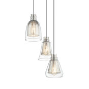 Kichler Evie 3 Light Multi Pendant with Mercury Glass Brushed Nickel