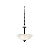 Kichler Jolie 2 Light 15" Wide LED Pendant with a Satin Etched Shade Olde Bronze