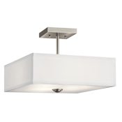 Kichler Shailene 3 Light 14" Wide Semi-Flush Ceiling Fixture Brushed Nickel
