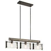 Kichler Aberdeen 3 Light 42-1/2" Wide Linear Chandelier Olde Bronze