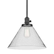 Kichler Avery 14" 1 Light Wide Pendant Black