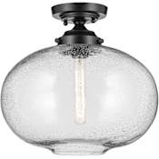 Kichler Avery 15" Wide Semi-Flush Mount Bowl Ceiling Fixture Black