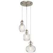 Kichler Riviera 3 Light 18" Wide Multi Light Pendant Brushed Nickel