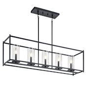 Kichler Crosby 5 Light 10" Wide Linear Chandelier Black