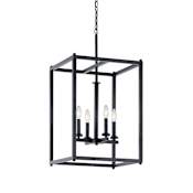 Kichler Crosby 4 Light 16" Wide Taper Candle Pendant Black