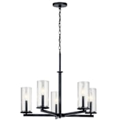 Kichler Crosby 5 Light 27" Wide Taper Candle Chandelier Black