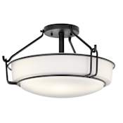 Kichler Alkire 3 Light 17" Wide Semi-Flush Bowl Ceiling Fixture Black