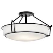Kichler Alkire 4 Light 22" Wide Semi-Flush Bowl Ceiling Fixture Black