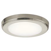 Kichler Zeo 7" Wide Edge Lit LED Flush Mount Drum Ceiling Fixture - 3000K Brushed Nickel