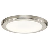 Kichler Zeo 10" Wide Edge Lit LED Flush Mount Drum Ceiling Fixture - 4000K Brushed Nickel