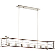 Kichler Lente 7 Light 54" Wide Taper Candle Style Chandelier Brushed Nickel