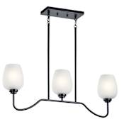 Kichler Valserrano 3 Light 31" Wide Linear Chandelier Black
