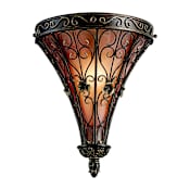 Kichler Marchesa Single Light 14" Tall Wall Sconce with Piastra Glass Shade Terrene Bronze