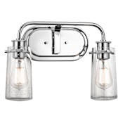 Kichler Braelyn 2 Light 15" Seeded Glass Vanity Light Chrome