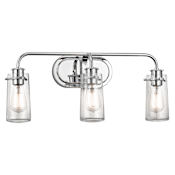 Kichler Braelyn 3 Light 24" Seeded Glass Vanity Light Chrome