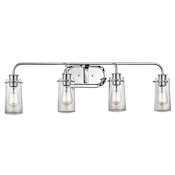 Kichler Braelyn 4 Light 34" Seeded Glass Vanity Light Chrome