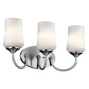 Kichler Aubrey 3 Light 21" Wide LED Bathroom Vanity Light with Satin Etched Cased Opal Shades Brushed Nickel