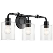 Kichler Gunnison 3 Light 24" Wide Bathroom Vanity Light Black