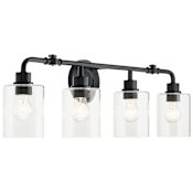 Kichler Gunnison 4 Light 34" Wide Bathroom Vanity Light Black