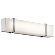 Kichler Impello 1 Light 24.25" Wide LED ADA Compliant Bathroom Fixture with Frosted Glass Shade Chrome