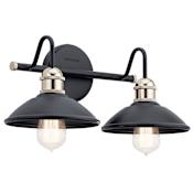 Kichler Clyde 2 Light 17" Wide Bathroom Vanity Light Black