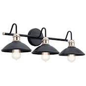 Kichler Clyde 3 Light 27" Wide Bathroom Vanity Light Black