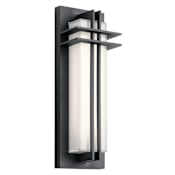 Kichler Manhattan 16" Tall Integrated LED Outdoor Wall Sconce - ADA Compliant Textured Black