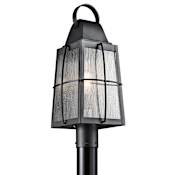 Kichler Tolerand 1 Light Line Voltage Outdoor Post light Textured Black