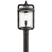 Kichler Andover Single Light 19-3/4" High Outdoor Single Head Post Light Weathered Zinc