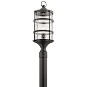 Kichler Mill Lane Single Light 22-1/2" High Outdoor Single Head Post Light Anvil Iron