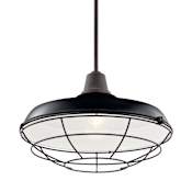 Kichler Pier 17" Wide Single Pendant / Semi-Flush Ceiling Fixture Black
