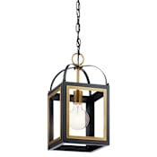 Kichler Vath 8" Wide Taper Candle Mini Pendant Black / Natural Brass