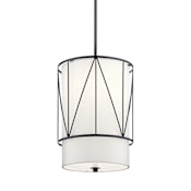 Kichler Birkleigh 12" Wide Single Pendant with Fabric Shade Black
